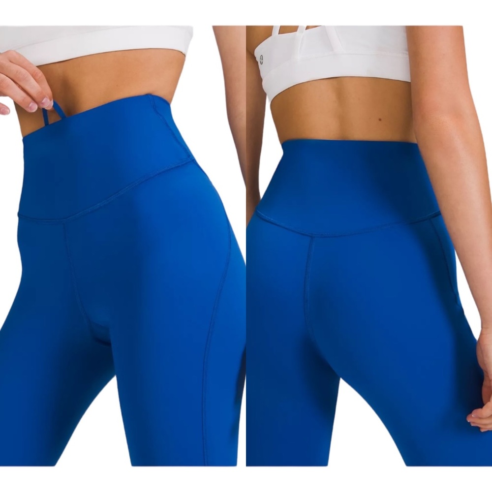 Lululemon Base Pace High Rise Running Tight 25” Size 20 Athletic Solid Blue NWT - Picture 2 of 3